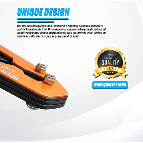 Image of Side Stand Extender for KTM 390 Adventure / 250 Adventure Gen 3 | Heavy Duty Aluminum Foot Enlarger Plate | Anti-Slip Parking Support | Stability Enhancer for Adventure Bikes