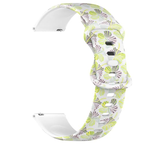 Compatible with Garmin Fenix 7/7 Pro, Fenix 6/6 Pro, Fenix 5/5 Plus, Epix (Gen2) / Epix Pro (Gen2), 22mm Sport Watch Band (Bright Hawaiian Design Tropical Plants) Silicone Soft Strap