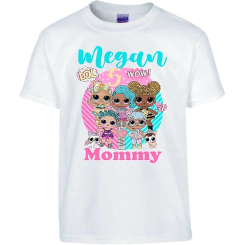 Custom shirt for birthday girls LOL, add name and age, family matching birthday, custom t-shirts girls LOL2