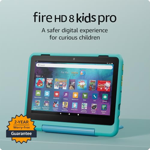 Amazon Fire HD 8 Kids Pro tablet (newest gen), ages 6–12 | 3 GB memory, includes ads-free books, games and videos that children love, 8″ HD screen, parental controls, 13-hr battery, 32 GB