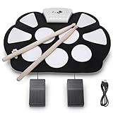 Juegos De Batería Eléctrica Para Adultos, Kit De Batería Enrollable Almohadilla De Batería Eléctrica Portátil De 9 Almohadillas Con Baquetas Pedal Y Cable Usb Para Niños Y Adultos