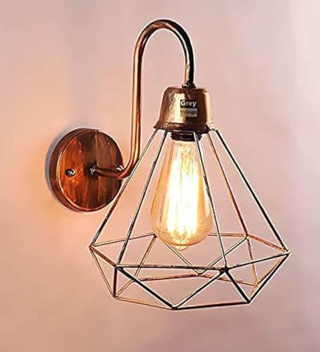Image of GreyWings Geometric Antique Bronze Metal Wall Light, Modern Industrial Decorative Sconce, (Bulb not Included) Small Pack of 2