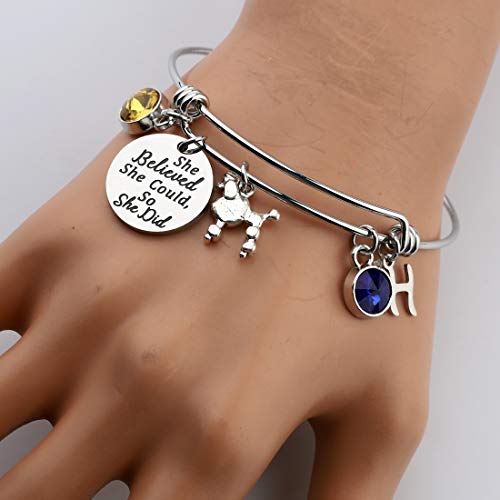 Image of CENWA Sorority Bracelet - She Believed She Could So She Did - Stainless Steel Bangle - Graduation Gift for Sorority Sisters
