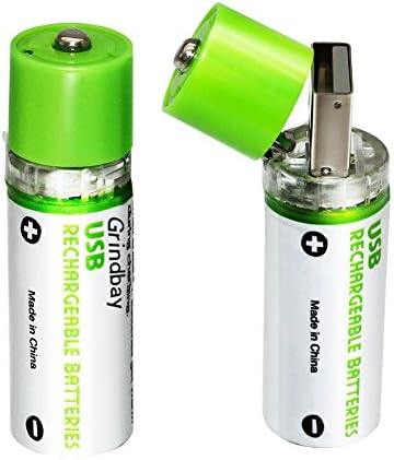 Rechargeable AA Battery, R6 Chargeable Integrated USB Charg Batteries 1450mAh 1.2V, 2 Cell Pack