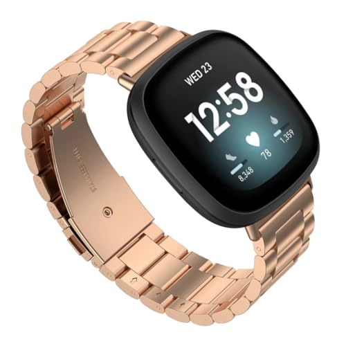 Image of YODI Watch Band Compatible with Fitbit Versa 4 / Fit bit Versa 3 / Fitbit Sense /Sense 2 Band, Soft Replacement Silicone Wristband for Women Flexible Waterproof Sport Watch Strap for Men Large