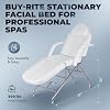 Buy-Rite Basic Facial Spa Package - 2-in-1 Ozone Facial Steamer with Magnifying Lamp & Adjustable Stationary Bed, White Vinyl Upholstery, 300 lb Capacity, BR-BASICFACIALSPA