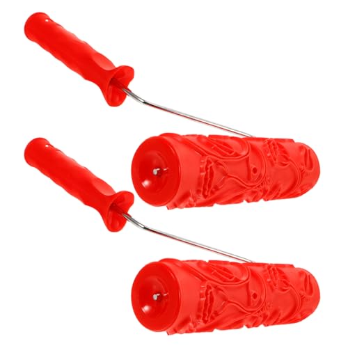 HOMSFOU 2 Rodillos De Pintura Texturizados Rodillos De Espuma De Densidad Media Rodillos De Pintura De Grano Rodillos De Pintura Extendidos Cinta De Pintura Rodillos De Pintura De
