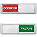 Privacy Sign, Premium Vacant Occupied Sign for Home Office Restroom Conference Hotles Hospital, Slider Door Indicator Tells Whether Room Vacant or Occupied, 7'' x 2'' - Silver