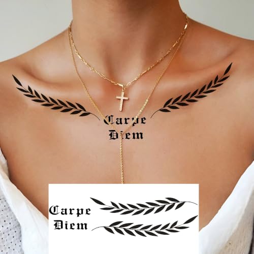 Image of Bilizar 14 Sheets Unique Butterfly Plum Blossom Temporary Tattoos For Women Adults Clavicle Tattoo Sticker, Realistic Fish Bird Fake Tattoos Rose Flowers Leaf Body Art Tatoos Long Lasting Waterproof