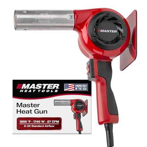 Master Appliance HG-501D Industrial Heat Gun, High Airflow, Quick Change Plug-In Heating Element, 1200F, 120V, 1740W, 14.5 Amps, Engineered In USA
