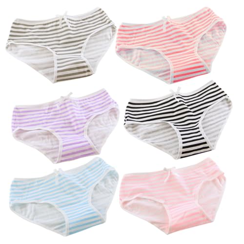 CLISPEED Ropa Interior Femenina 6 Unidades de Braguitas Triangulares de Algodón Lazo, Cintura Baja, Ideales para Actividades Diarias y Relajación, Color Aleatorio