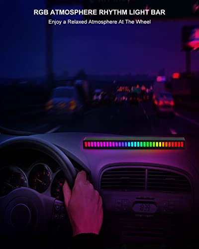 Led Light Bar,2Pcs Rgb Music Rhythm Light, Voice-Activated Gaming Light With Rechargeable Battery, Sync With Music, Atmosphere Pickup Rhythm Light Rgb Gaming Light Bar Decor For Car Player Bedroom #TOP3