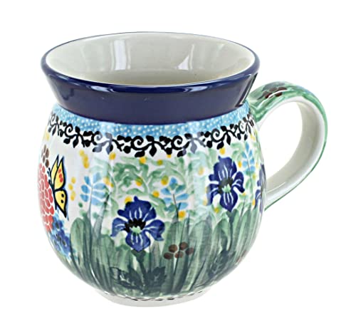 Blue Teresa Bubble Mug - 16 oz Polish pottery