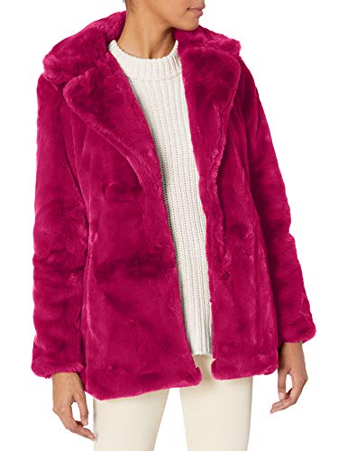 Jessica Simpson Women's Fashion Outerwear Jacket, Cozy Faux Fur Hot Pink, M