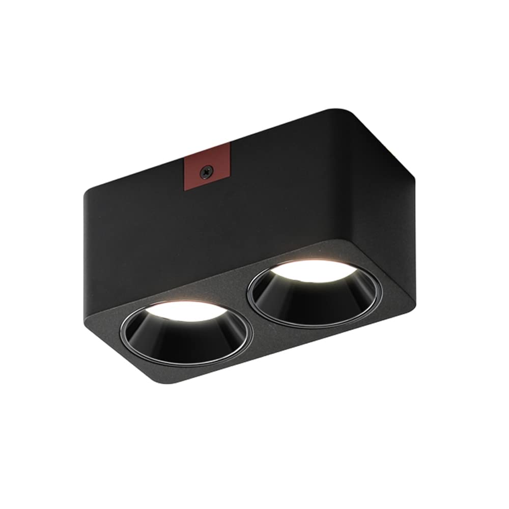 SKYGOO Projecteur carré en aluminium à double tête ， 20w sans projecteur stroboscopique pour salle à manger et cuisine ， projecteur de plafond ， salon chambre à coucher étude vestiaire salle de bain p