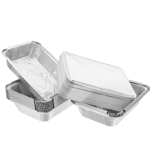 Bandejas de aluminio resistentes al calor pack de 25 recipientes de 1000ml con tapas 2