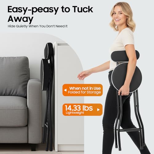 Tabouret pliant empilable avec assise confortable de 65 cm - 8