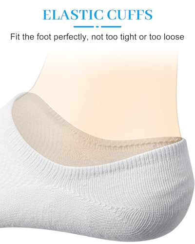 24 Pairs Mens No Show Socks Bulk Thin Non Slip Low Cut Ankle Short Men Socks White Casual Invisible Adult Essential Sock 6-124