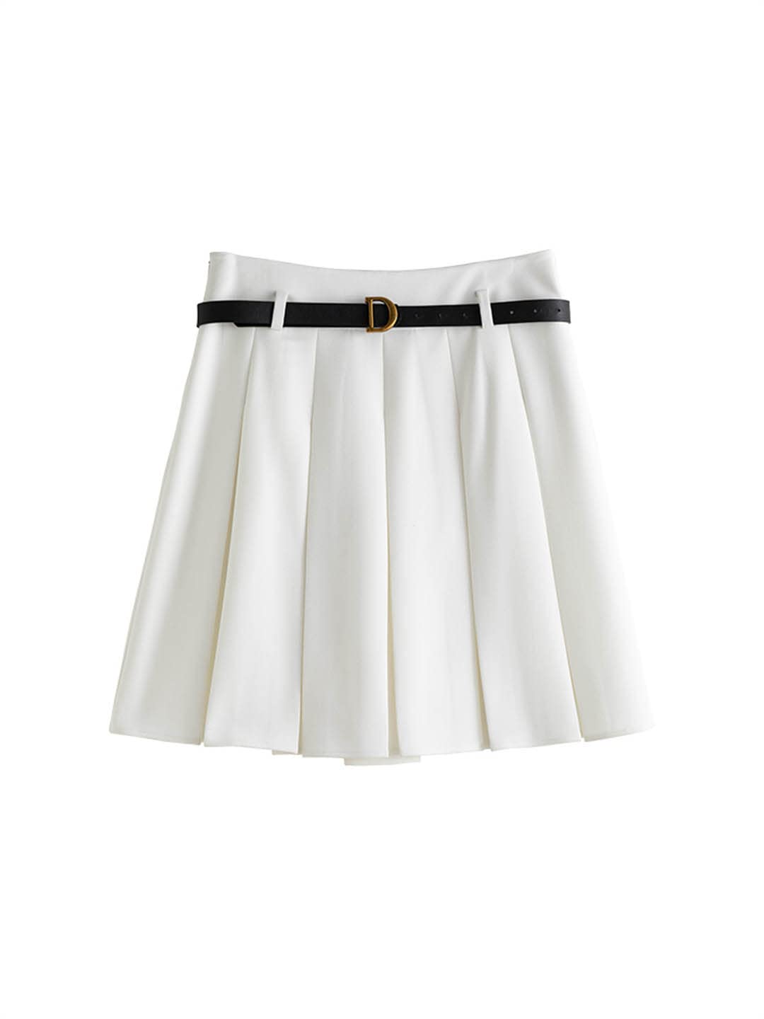 Gonna a pieghe da donna Primavera ed estate Gonna reversibile con cintura