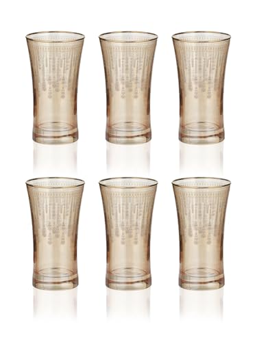 Image of Trovea's Golden Brilliance Highball Glass, Set of 4, 220 Ml for Water, Juices, Drinks and Spirits