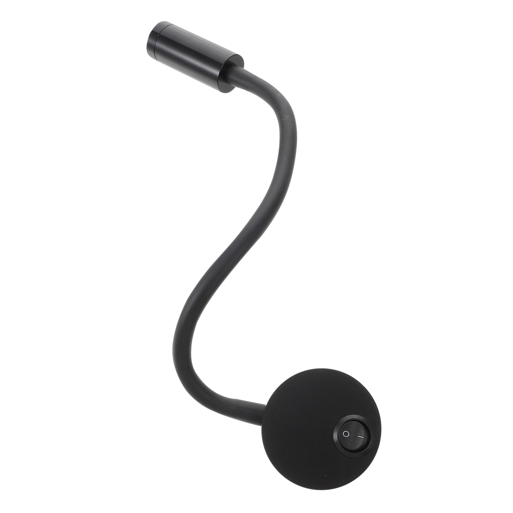 GRIRIW Lámpara LED de Lectura Flexible Cuello de para Mesita de Noche Aplique de Pared Enchufable Diseño Cilíndrico Negro para Dormitorio y Sala de