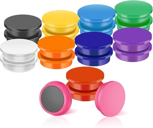 20 Stück Magnete für Magnettafel, 30 x 8mm Stark Magnete Whiteboard, Magnet Bunt Kühlschrankmagnete, Magneten Rund für Whiteboard, Pinnwand, Tafelmagnete, Kühlschrank