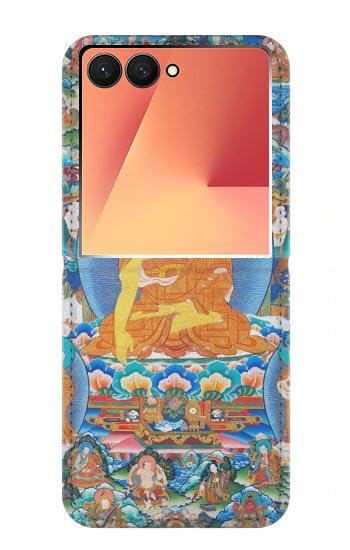 Housse cuir Samsung Galaxy Z Flip 7 protection intégrale Buddha Paint
