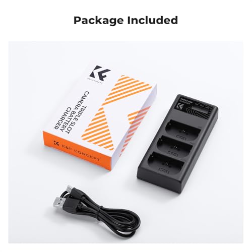 Image of K&F Concept LP-E6NH 3-Slot Charger, LP-E6 LP-E6N Battery Charger with LCD Display for Canon EOS R5 R6 R7 5D 6D 7D Mark II Cameras