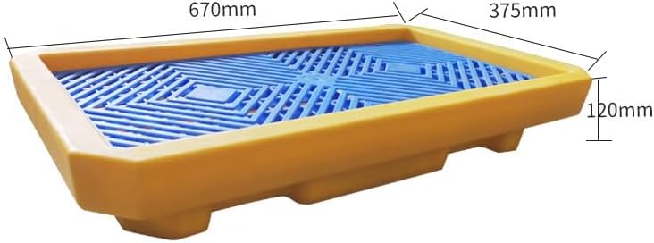 Modular Containment Platform, Industrial Stackable Oil Drum Spill Pallet with Drain, Detachable Polyethylene Grating Tray for Garage Supermarket Basement