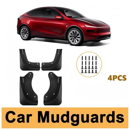 Guardabarros para coche contra salpicaduras Tesla Modelo Y Juniper 2025 kit de 4 piezas 3