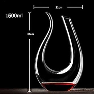 Wine Decanter, 1.5L U Shape Classic Wine Aerator, Red Wine Carafe, Wine Gifts, Wine Accessories,100% Lead-free Crystal Glass(ï¼Ë†1500mlï¼â€°