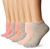 Under Armour Women's Essential No Show Socks, 6-Pairs , Playful Peach Heather/Assorted , Medium