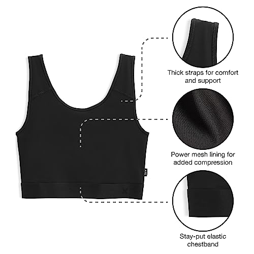 Image of TomboyX Compression Bra Top for Women, Full Coverage Gender Inclusive Bras, Wireless Medium Support Top No Padding Sports Bra