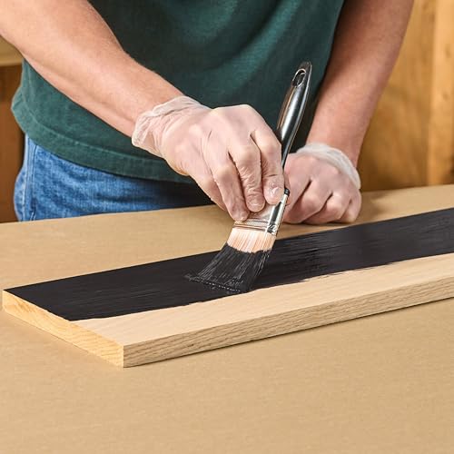 Image of Varathane Total Control Gel Stain | Low Odor Water-Based Formula | Thick Gel Formula for Vertical Surfaces | Ideal for Wood, Metal & Fiberglass | Quart | Black