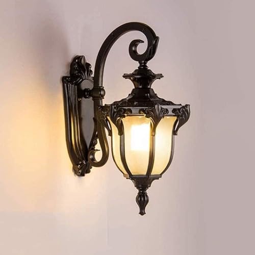 TONFON Lámpara de Pared Retro de Europa Luz de Pared Impermeable Exterior IP65 Aplique de Pared de Aluminio Oxidado a Prueba de Lluvia for jardín Villa Patio Balcón Vestíbulo Pasillo de Entrada