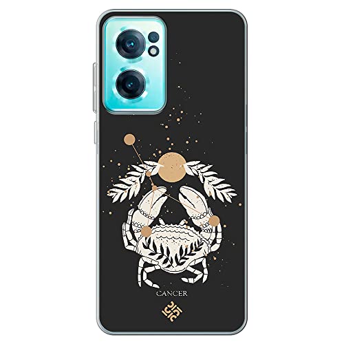 Movilshop Funda para [ OnePlus Nord CE 2 5G ] Dibujo Zodiaco [ Signo Zodiacal - Cancer ] de Silicona Flexible Transparente Carcasa Case Cover Gel para Smartphone Cover