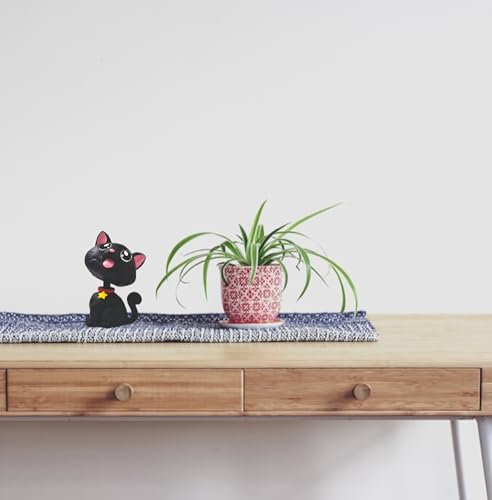 Image of AUGEN Cute Cat Black Bobblehead for Car Dashboard, Office Desk & Study Table (Pack of 1)
