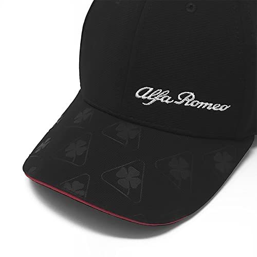 4R Quattroerre.it Elite Alfisti Kappe für Alfa mit gebogenem Visier, Schwarz, Schwarz