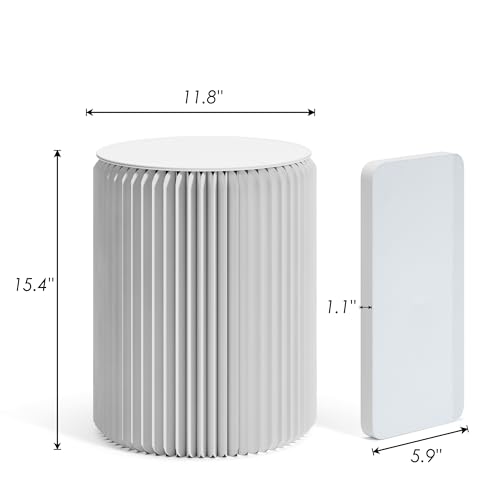 Rlosjin 17-Inch Foldable Paper Stool, White — view 2