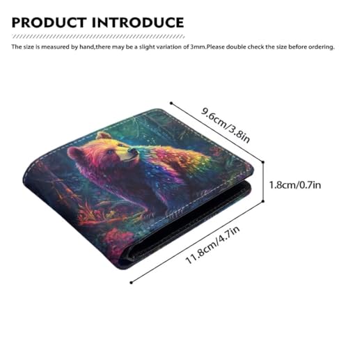 Image of Coldinair Forest Bear Wallet for Boys,Cute Wallet for Kids 8-10,Leather Bi-Fold Wallet Small Wallets Slim Coin Purse for Teens Little Boy