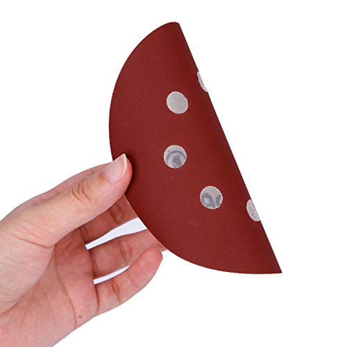 Tongbay 100PCS 5 Inch 8 Holes Sanding Discs 40 60 80 100 120 180 240 320 400 600 Grit Sandpaper Sander Round Sand Paper(100pcs 40-600 grit)