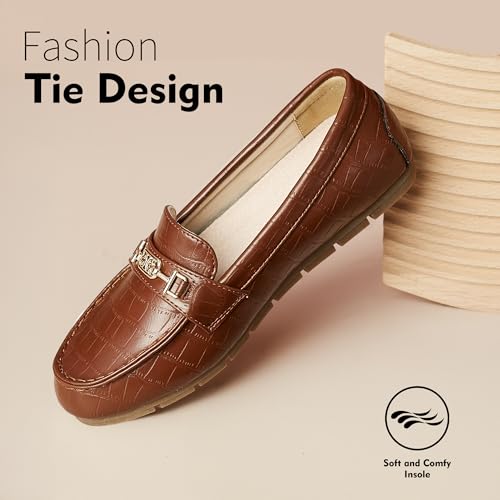 Image of Loafers for Women Comfortable Slip On Flats with Memory Foam Insole for Daily Wearing