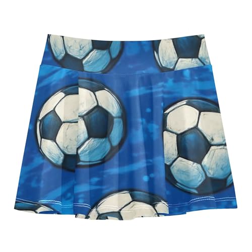 Dance Golf Girls Skorts Athletic Shorts Skirts with Shorts School Cute Soccer Balls Blue 4t