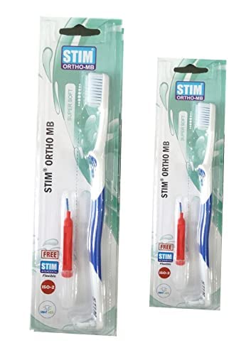 DR. Dentaids Stim Ortho MB Brush (pack of 3) soft ToothBrush dental floss dental pulse