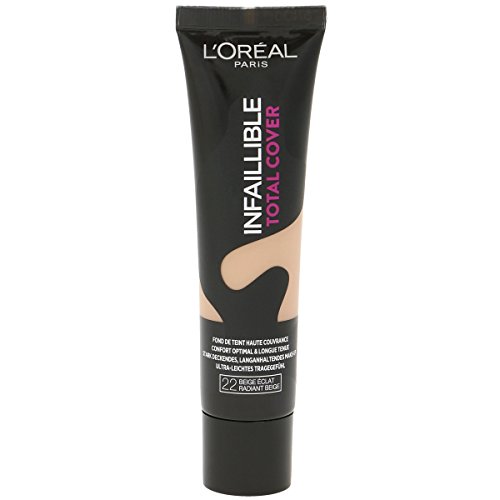 L'Oréal Paris Total Cover, Base Maquillaje Cobertura Total, Tono de Piel Medio...