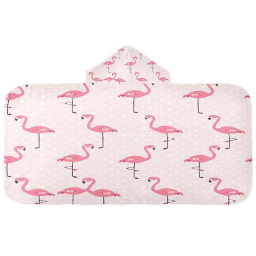 Nesatuwa Hooded Towel for Kids,Pink Flamingos Kids Beach Bath Towels Soft Absorbent Quick Dry Poncho Towel for Girls Boys