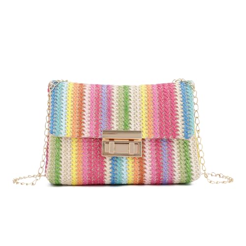 Rimani chic e di tendenza con la nostra pochette da donna in paglia a righe, un accessorio irrinunciabile per ogni uscita estiva. Realizzata in resistente materiale di paglia con un'elegante fodera in poliestere, questa borsa a tracolla è perfetta per la spiaggia, i matrimoni o l'abbigliamento quotidiano.