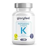 Potassio 120 Capsule (2 Mesi) - 800mg Potassio Elementare (Citrato) alto Dosaggio - Per Pressione Sanguigna, Funzione Muscolare e Sistema Nervoso* - Vegano, Testato in Laboratorio e senza Additivi