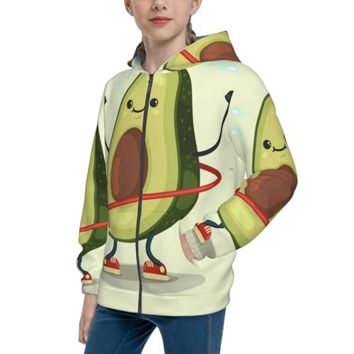 Mushrooms and Skull Kid Hoodies Boys Zip Up Sweatshirts Girls Pullover with Pocket