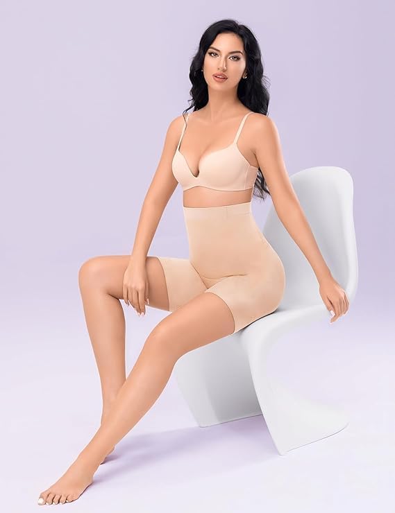BABO & BabyShapewear Shorts Tummy Control Shapewear Invisible Shaping Shorts High Waisted Body Shaper(Fits Waist : 30 to 39 Inch)(Skin) - Image 4 thumbnail